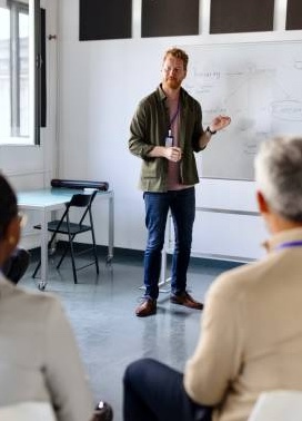 A man leading a training session